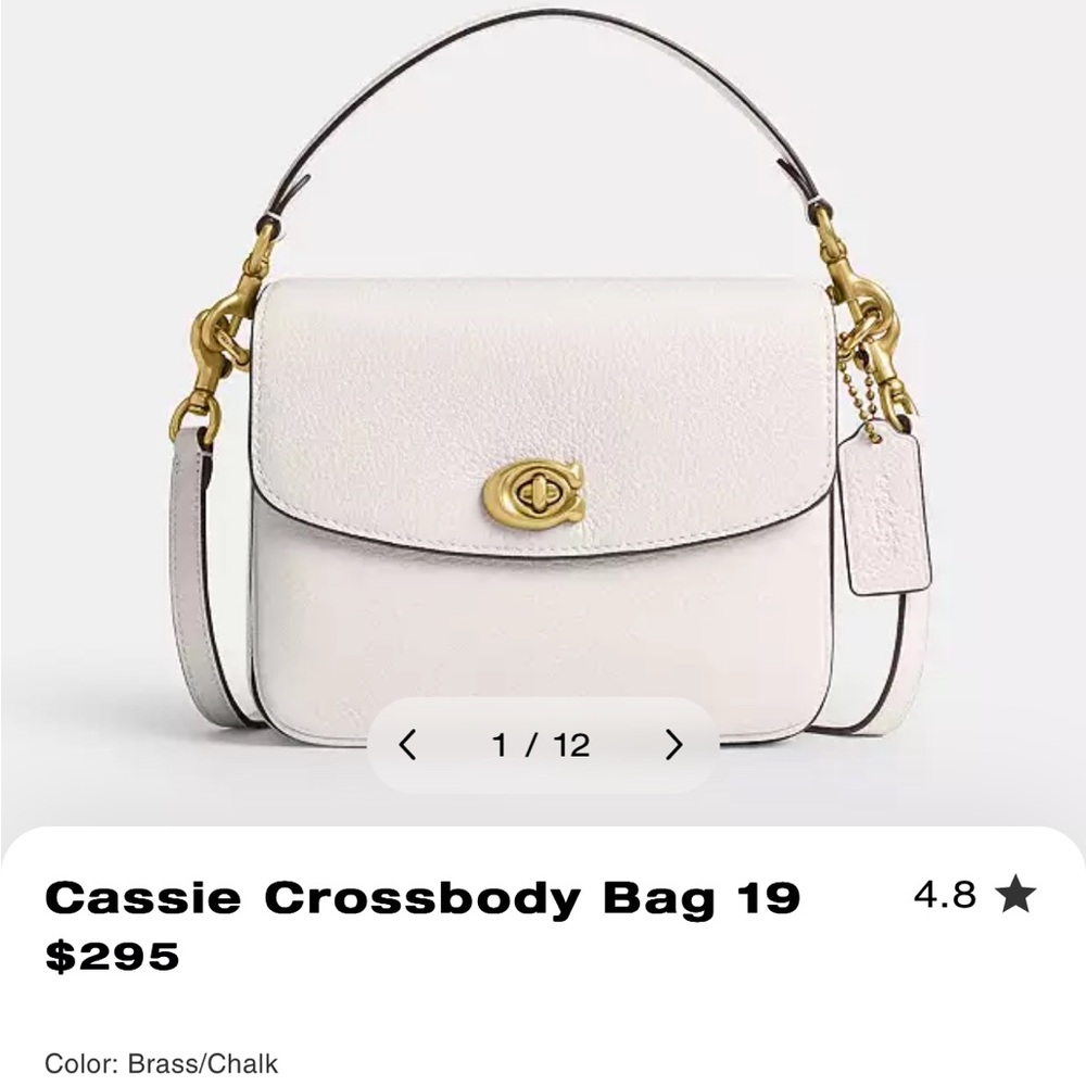 Coach Cassie Crossbody Bag in White and Gold